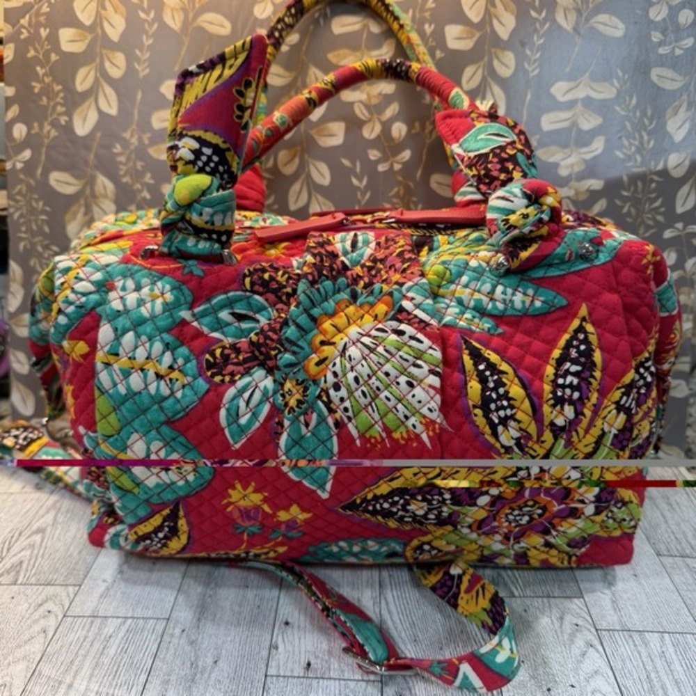 Vera Bradley satchel Hadley‎ bag in Rumba medium size Pink floral Purse - Picture 2 of 15